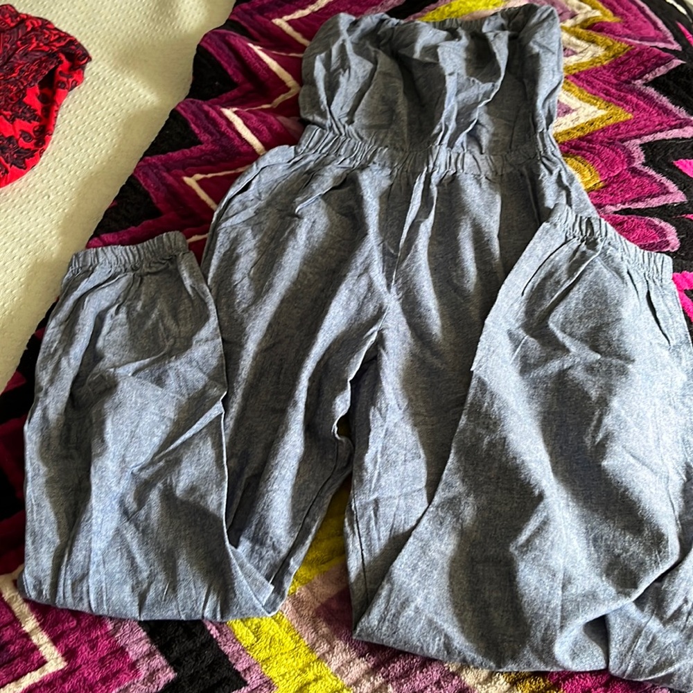 American Apparel Lightweight Sleeveless Chambray Romper Small